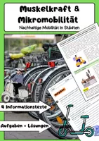 Vorschau - Arbeitsblätter - Muskelkraft & Mikromobilität: E-Scooter, Lastenräder & Fahrrad-Highways - Deckblatt