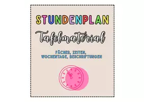 Vorschau - Mal- und Bastelvorlagen - Stundenplan Klassenzimmer Beige Bunt - Deckblatt