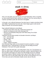 Vorschau - Arbeitsblätter - Musik in China - Deckblatt