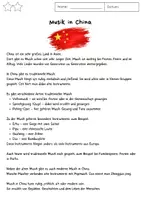 Vorschau - Arbeitsblätter - Musik in China - Seite 1