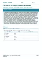 Vorschau - Arbeitsblätter - Arbeitsblatt Englisch Klasse 8 – Das Passiv im Simple Present verwenden - Deckblatt