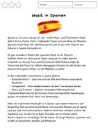 Vorschau - Arbeitsblätter - Musik in Spanien - Deckblatt