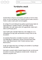 Vorschau - Arbeitsblätter - Kurdische Musik - Deckblatt