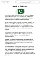 Vorschau - Arbeitsblätter - Musik in Pakistan - Deckblatt