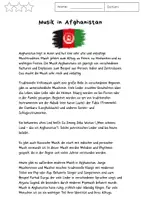Vorschau - Arbeitsblätter - Musik in Afghanistan - Deckblatt