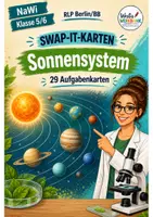 Vorschau - Spiele - Swap-it-Kartenspiel: "Sonnensystem" – bewegtes Klassenspiel für Nawi 5/6 | Farbe & S/W | Duplex- und manueller Druck - Deckblatt