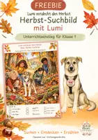Vorschau - Bildkarten - Lumi entdeckt den Herbst - kostenloses Suchbild mit Gesprächsimpulsen für Klasse 1 - Deckblatt