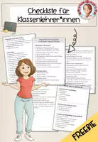 Vorschau - Anderer Materialtyp - Checkliste Klassenleitung Schulanfang | FREEBIE Grundschule - Deckblatt