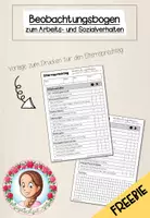 Vorschau - Anderer Materialtyp - FREEBIE: Beobachtungsbogen zum Arbeits- und Sozialverhalten (Elternsprechtag/Lernentwicklungsgespräch) - Deckblatt