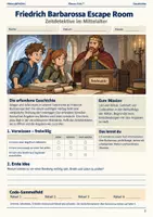 Vorschau - Spiele - Friedrich Barbarossa Escape Room Klasse 5 bis 7 Zeitdetektive im Mittelalter - Deckblatt