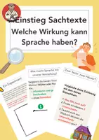 Vorschau - Arbeitsblätter - Sachtexte: Welche Wirkung kann Sprache haben? | Klasse 7–8 - Deckblatt