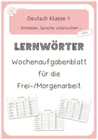 Vorschau - Stundenentwürfe - Lernwörter Wochenaufgaben Karibu - Deckblatt