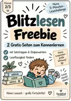 Vorschau - Arbeitsblätter - Kostenloses Blitzlesen-Freebie | Lesetraining Klasse 2/3 - Deckblatt