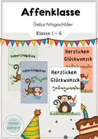 Vorschau - Stationenlernen - Affenklasse | Gruppentische, Lautstärkeanzeige, Geburtstgsschilder - Seite 1