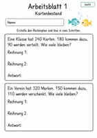 Vorschau - Arbeitsblätter - Rechenplan Sachaufgaben | Mathematik Klasse 4 | 10 Arbeitsblätter als PDF - Seite 1
