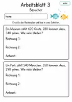 Vorschau - Arbeitsblätter - Rechenplan Sachaufgaben | Mathematik Klasse 4 | 10 Arbeitsblätter als PDF - Seite 3
