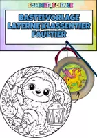 Vorschau - Arbeitsblätter - Laterne basteln Klassentier Faultier – Bastelvorlage für St. Martin & Laternenumzug | Grundschule Kindergarten - Deckblatt