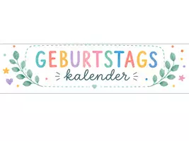 Vorschau - Poster - Geburtstagskalender Regenbogen | 12 Monatskarten im Aquarellstil | Volksschule - Seite 1
