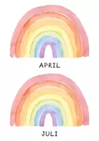 Vorschau - Poster - Geburtstagskalender Regenbogen | 12 Monatskarten im Aquarellstil | Volksschule - Seite 3