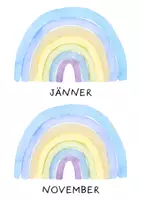 Vorschau - Poster - Geburtstagskalender Regenbogen | 12 Monatskarten im Aquarellstil | Volksschule - Seite 2