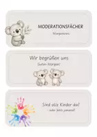 Vorschau - Poster - Moderationsfächer Morgenkreis | 9 Karten für die Volksschule - Seite 1