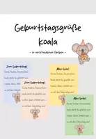 Vorschau - Anderer Materialtyp - Geburtstagsgrüße Koala/Koalaklasse - Deckblatt