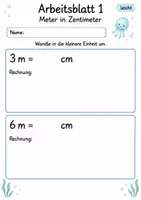 Vorschau - Arbeitsblätter - Längen umrechnen Klasse 4 | Mathematik Klasse 4 | 10 Arbeitsblätter als PDF - Seite 1