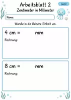 Vorschau - Arbeitsblätter - Längen umrechnen Klasse 4 | Mathematik Klasse 4 | 10 Arbeitsblätter als PDF - Seite 2