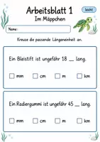 Vorschau - Arbeitsblätter - Kilometer Meter Zentimeter Millimeter | Mathematik Klasse 4 | 10 Arbeitsblätter als PDF - Seite 1