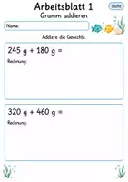 Vorschau - Arbeitsblätter - Gewicht Klasse 4 | Mathematik Klasse 4 | 10 Arbeitsblätter als PDF - Seite 1