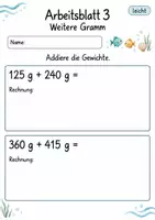 Vorschau - Arbeitsblätter - Gewicht Klasse 4 | Mathematik Klasse 4 | 10 Arbeitsblätter als PDF - Seite 3