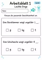 Vorschau - Arbeitsblätter - Kilogramm Gramm Tonne | Mathematik Klasse 4 | 10 Arbeitsblätter als PDF - Seite 1