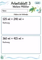 Vorschau - Arbeitsblätter - Hohlmaße Klasse 4 | Mathematik Klasse 4 | 10 Arbeitsblätter als PDF - Seite 3