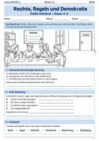 Vorschau - Arbeitsblätter - Rechte, Regeln und Demokratie Klasse 5–6 - Deckblatt
