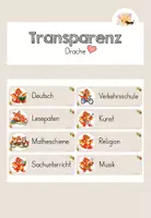 Vorschau - Poster - Drache: Tagestransparenz (88 Karten für Stundenplan & Schulalltag) - Deckblatt