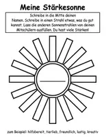 Vorschau - Arbeitsblätter - Stärkesonne - Achtsamkeit & Selbstbewusstsein - Deckblatt