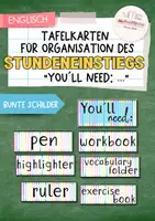 Vorschau - Poster - Tafelkarten bunt - classroom management (school things) - Deckblatt