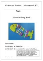 Vorschau - Stundenentwürfe - Schneiden lernen - Schneideübung Fisch - Deckblatt