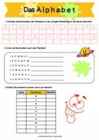Vorschau - Arbeitsblätter - Das ALPHABET Übungen zum Erlenen der Buchstabenreihenfolge - Seite 1