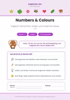Vorschau - Arbeitsblätter - Englisch Klasse 1/2: Numbers & Colours - mit Poster und Bingo-Spiel - Seite 1