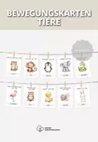 Vorschau - Bildkarten - 40 Bewegungskarten Tiere Kinder | Aktivitätskarten für Kita & Morgenkreis | - Deckblatt