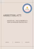 Vorschau - Arbeitsblätter - Anleitung und Checkliste: Spannendes Erzählen - Eine Geschichte schreiben - Deckblatt