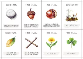 Vorschau - Bildkarten - 48 Outdoor-Suchkarten Kinder | Natur entdecken | Kita Material Achtsamkeit | - Seite 1