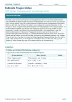 Vorschau - Arbeitsblätter - Arbeitsblatt Englisch Klasse 9 – Indirekte Fragen bilden - Deckblatt