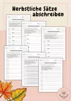 Vorschau - Stundenentwürfe - Herbstliche Sätze schreiben | Schlangensätze, Purzelsätze & Würfelsätze | 19 differenzierte Arbeitsblätter | Lineatur Klasse 1 bis 4 - Seite 1
