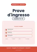 anteprima - Esercizi - ✅ Prove d'ingresso di matematica: seconda, terza, quarta - Pagina di copertina
