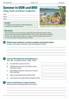 Vorschau - Interaktives Material - Sommer in der DDR und BRD Alltag Ferien und Reisen vergleichen Klasse 7 bis 10 - Deckblatt