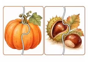 Vorschau - Bildkarten - Herbstpuzzle U3 🍂 | 20 einfache 2-Teile-Puzzles für Kita & Krippe - Seite 2