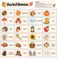 Vorschau - Arbeitsblätter - LESEFÖRDERUNG - Herbstdomino für die Grundschule - Deckblatt