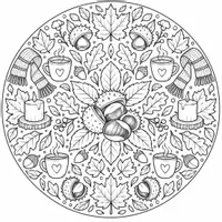 Vorschau - Mal- und Bastelvorlagen - Herbst & Halloween Mandalas | 5 Ausmalbilder - Seite 1